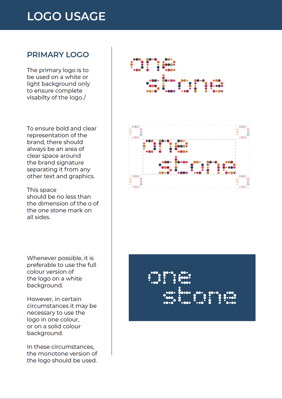 One Stone – Brand Guidelines – Pixel Jam Design